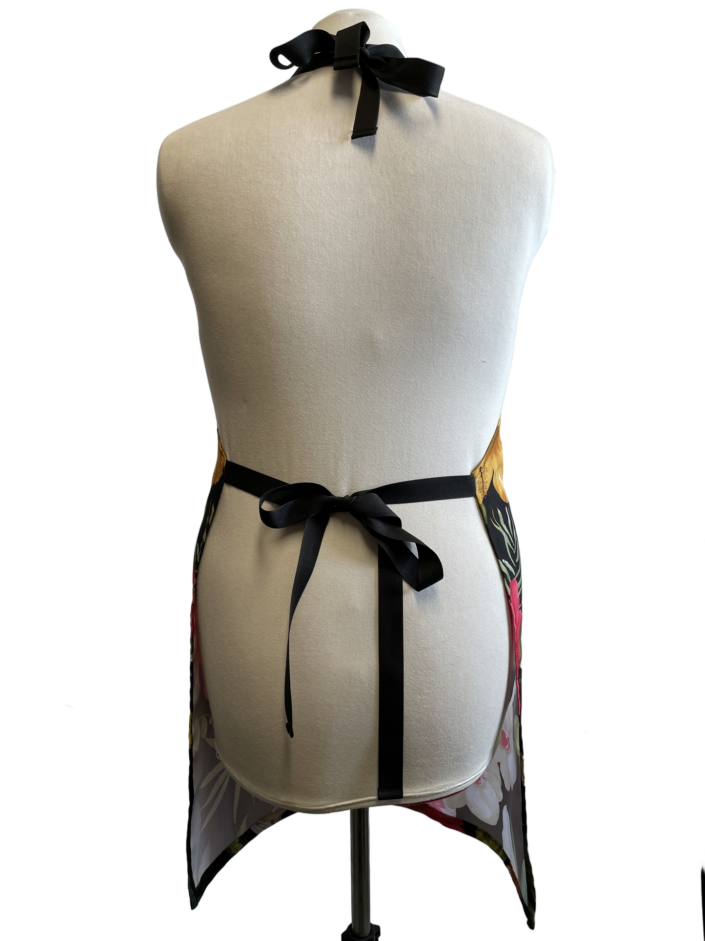 Tablier en avec motifs tropicaux