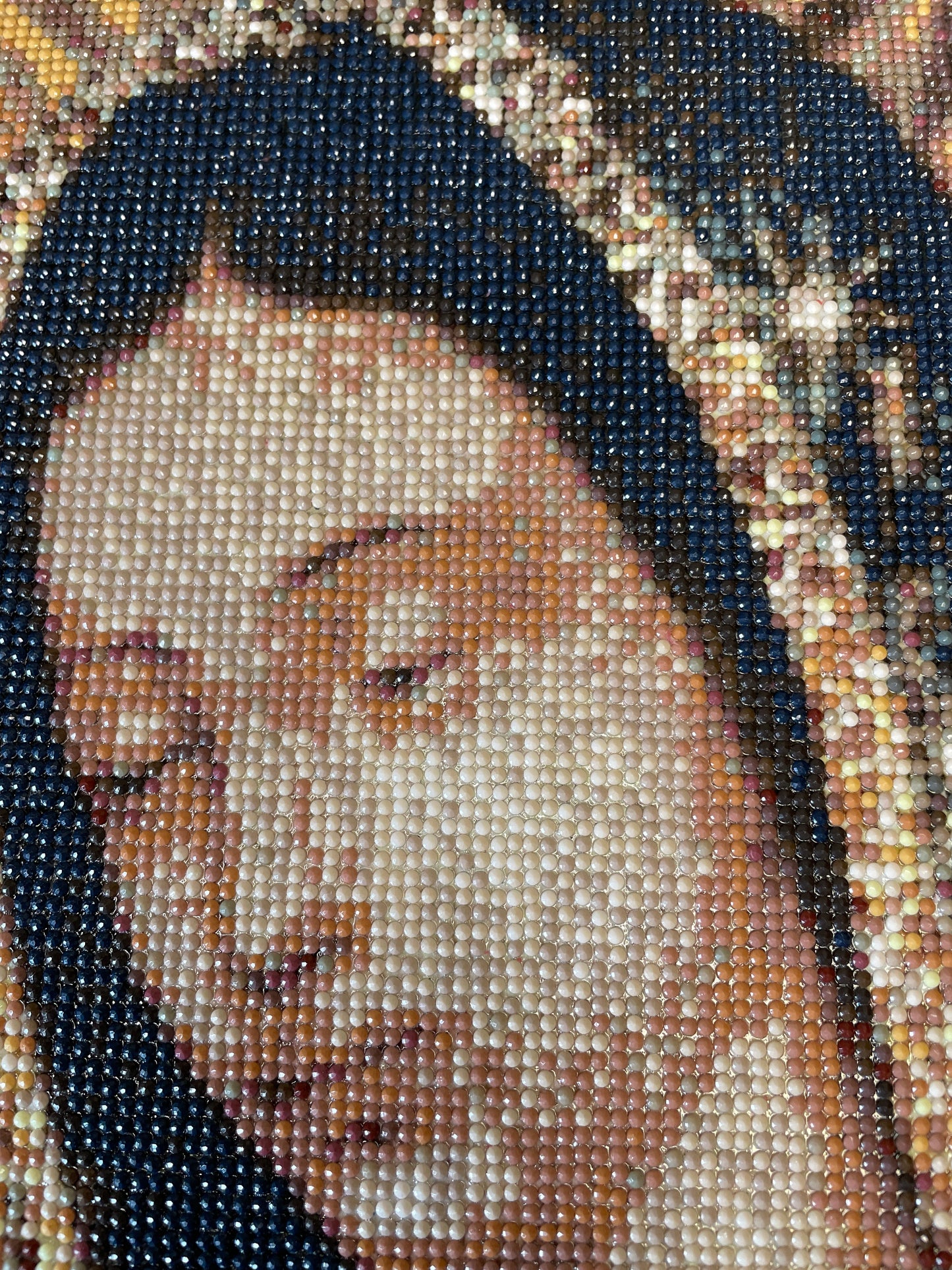 Cadre de la Vierge de Guadaloupe perlée