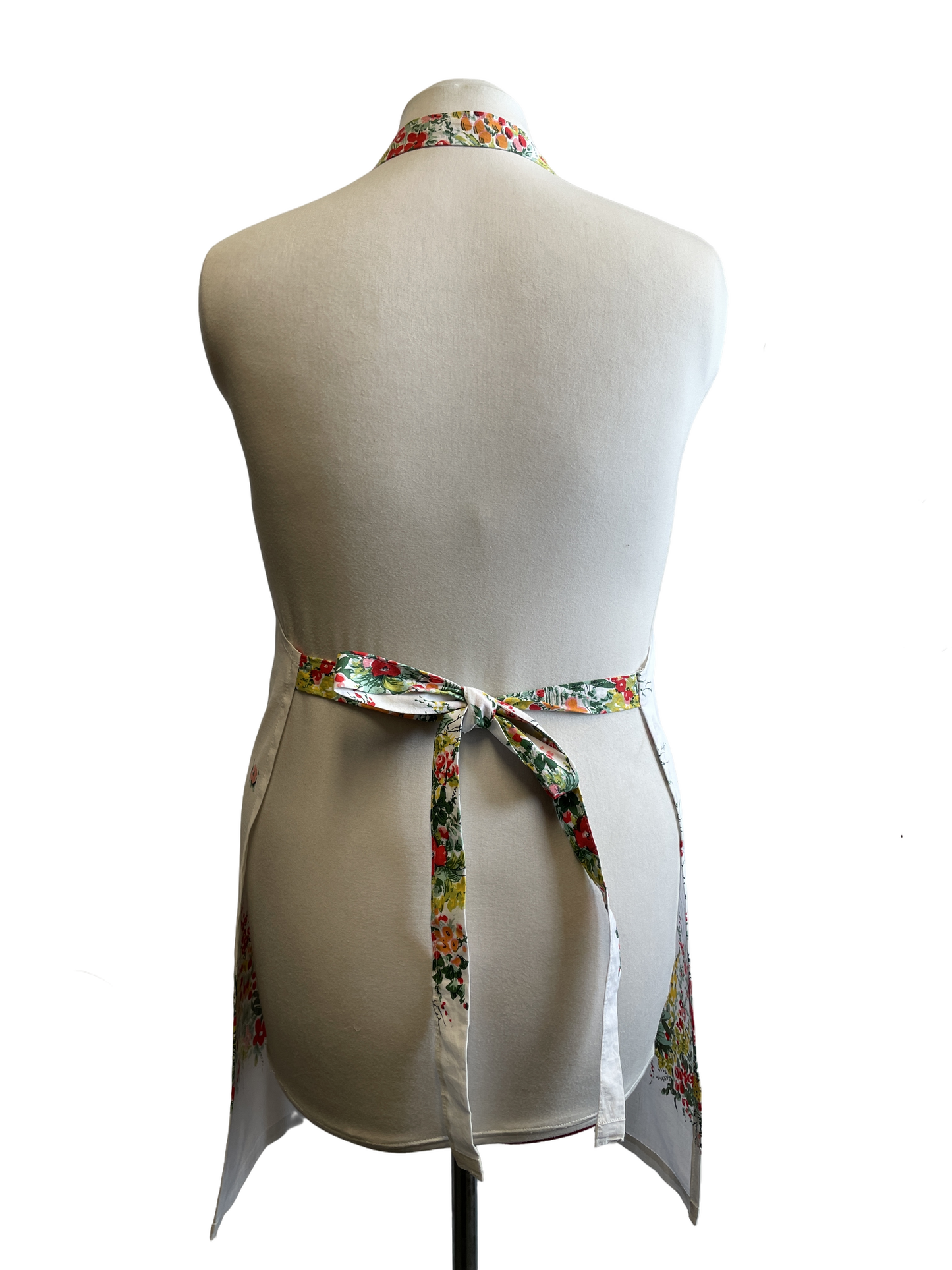 Tablier en lin avec motifs floraux