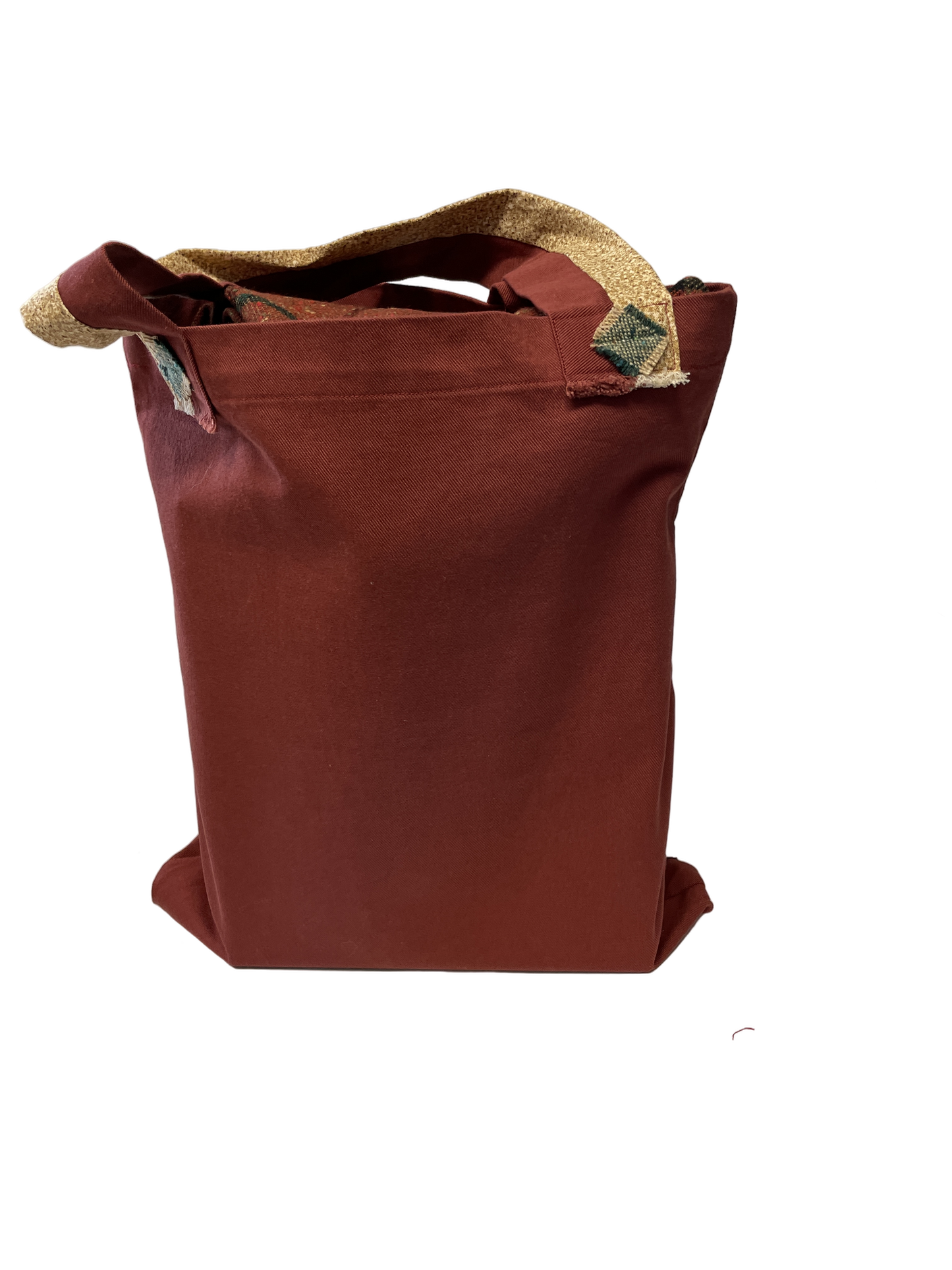 Sac fourre-tout avec motifs équestres sur fond hivernal bourgone