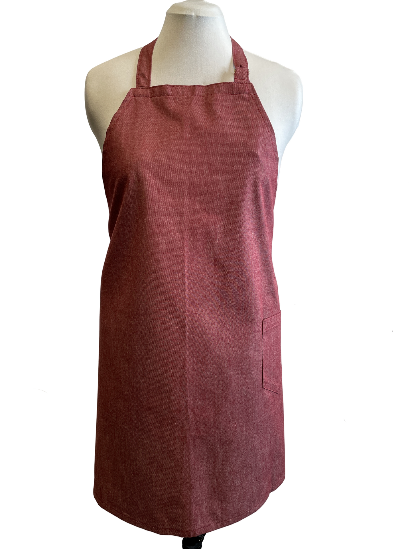 Tablier rouge en denim léger