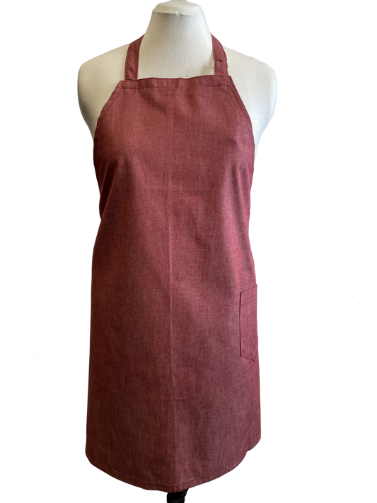 Tablier rouge en denim léger