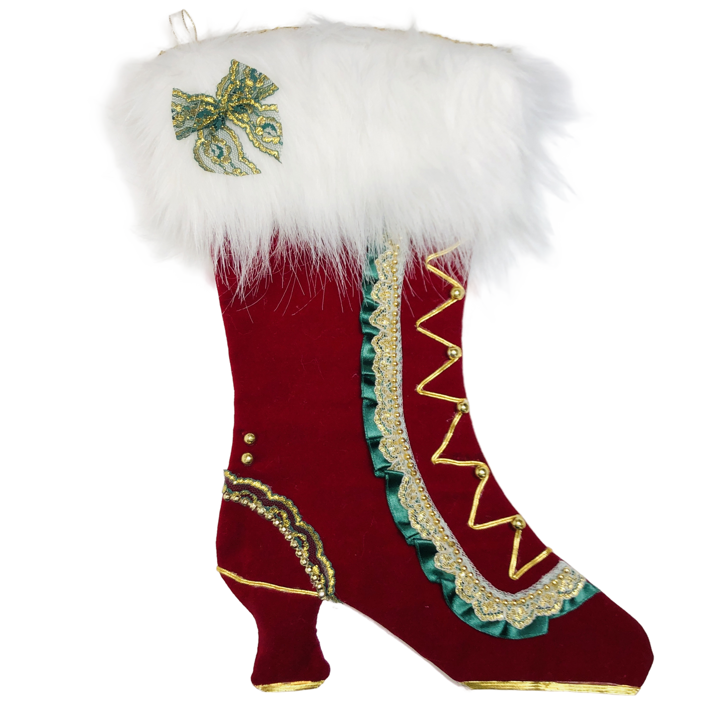 Bas de noël - Style Victorien - Velours rouge