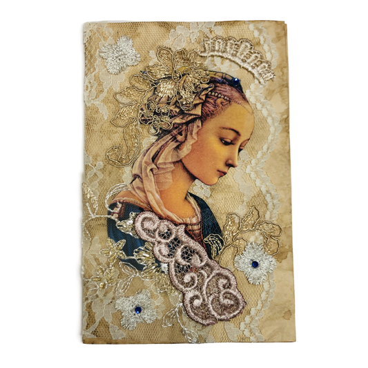 Carnet de pensées - Dentelle imprimée avec image de la Madone