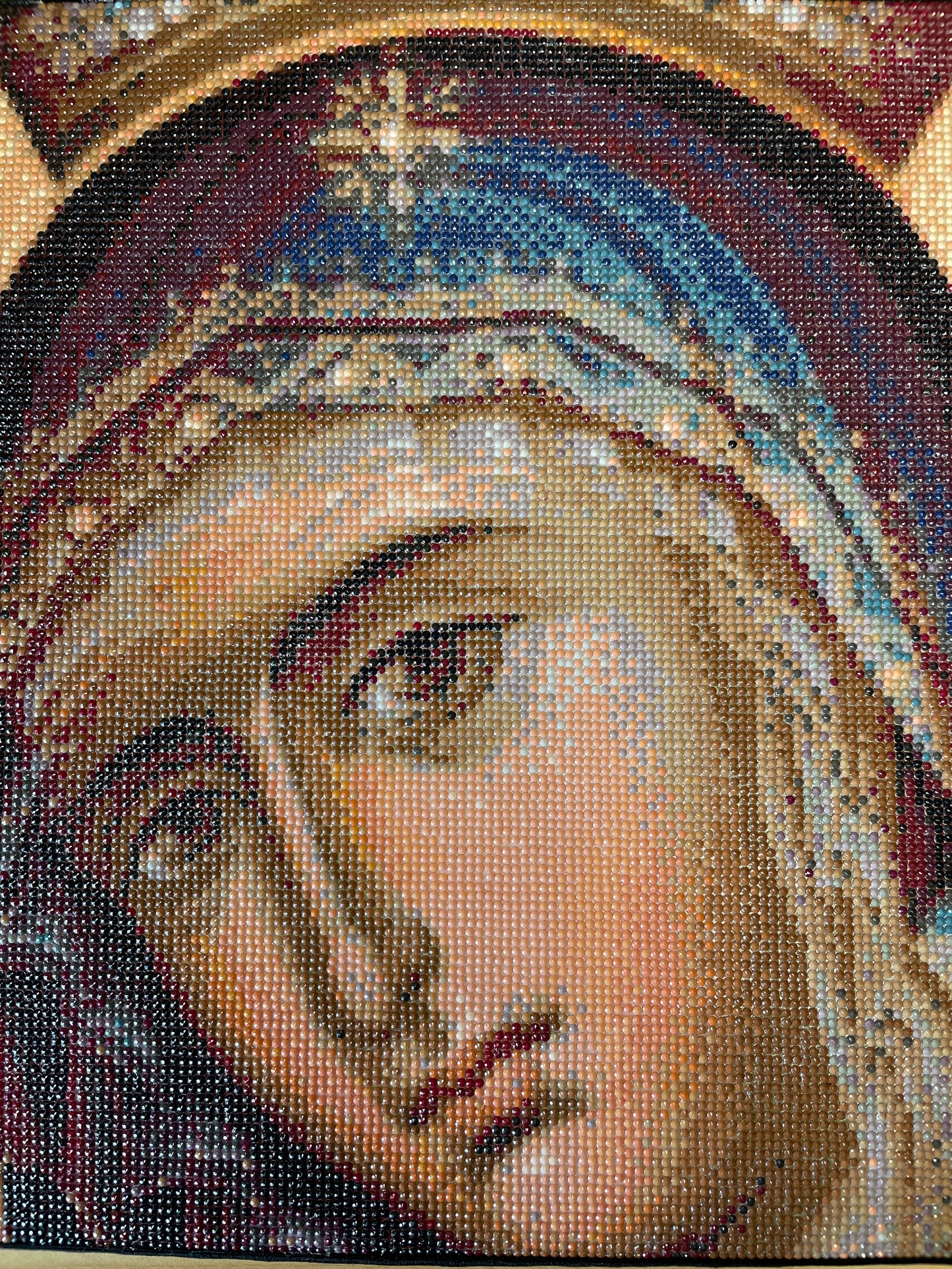 Cadre de la Vierge perlée