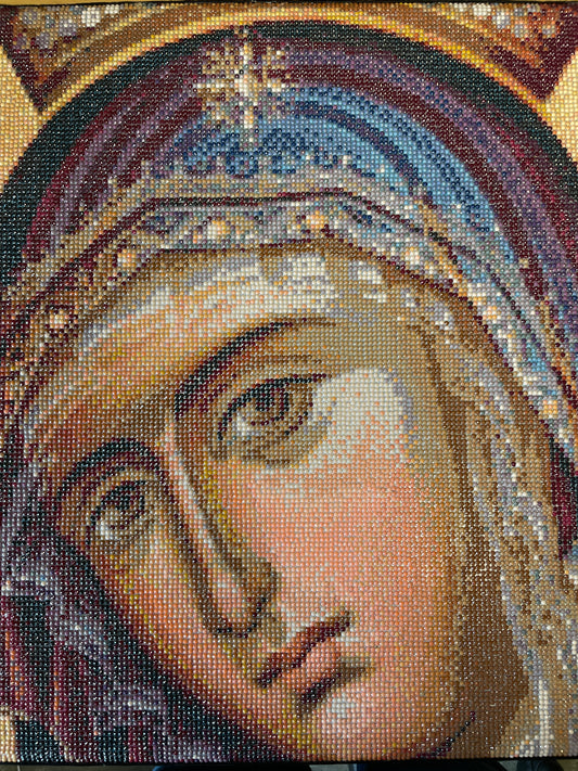Cadre de la Vierge perlée Grand format