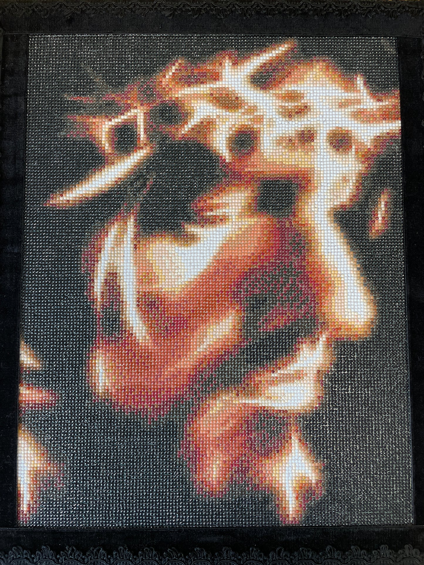 Cadre du Christ avec la Couronne d'épines perlée Grand format