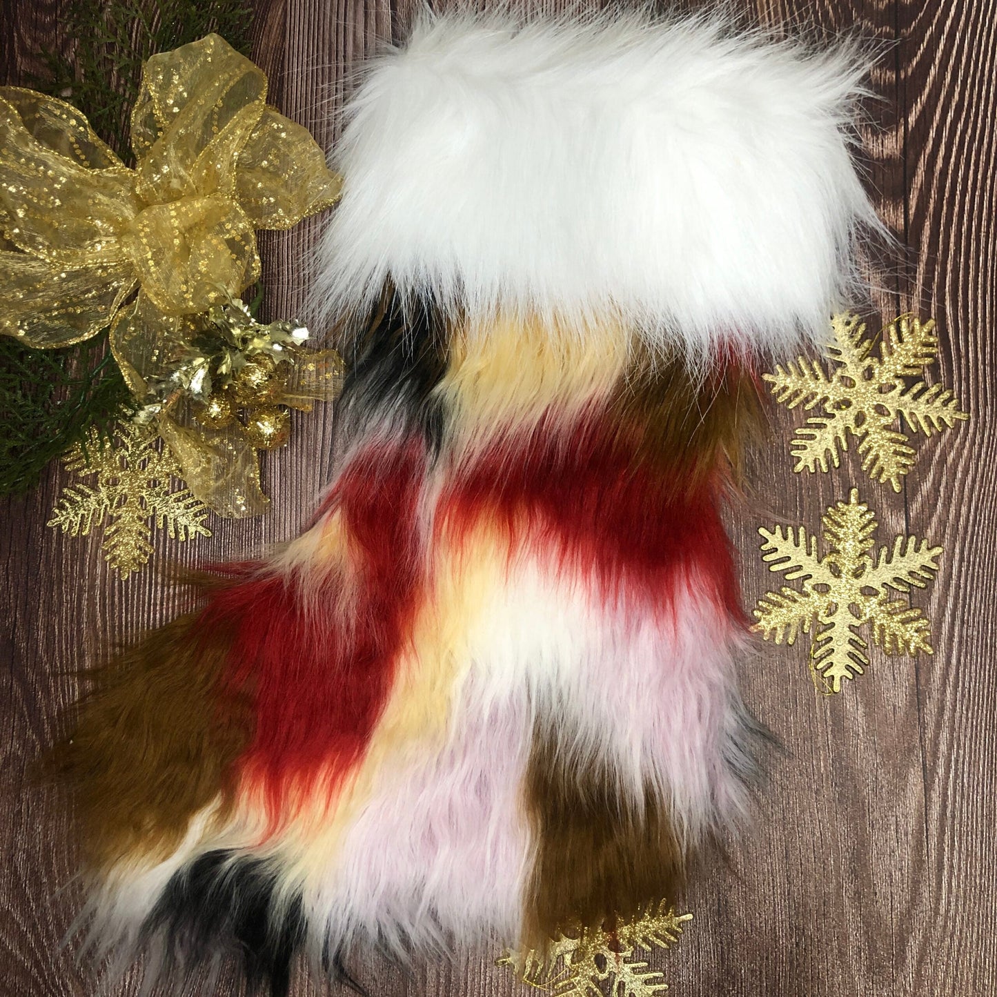 Bas de noël - Peluche multi-colore