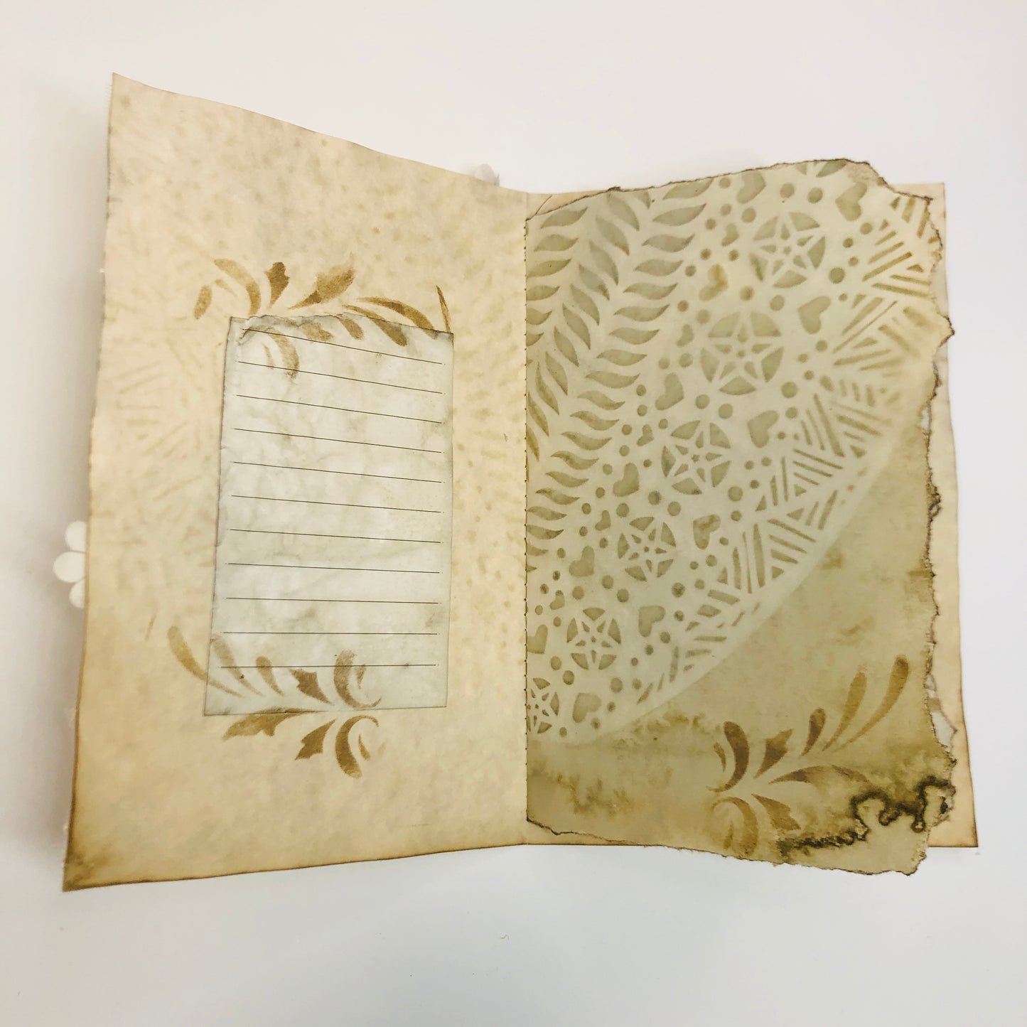 Carnet de pensées - Dentelle imprimée avec image de la Vierge