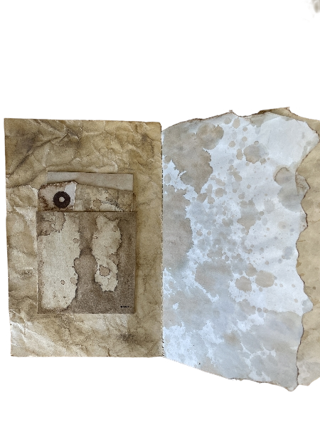 Carnet de pensées - Coeur, dentelle, fleur rose et plume