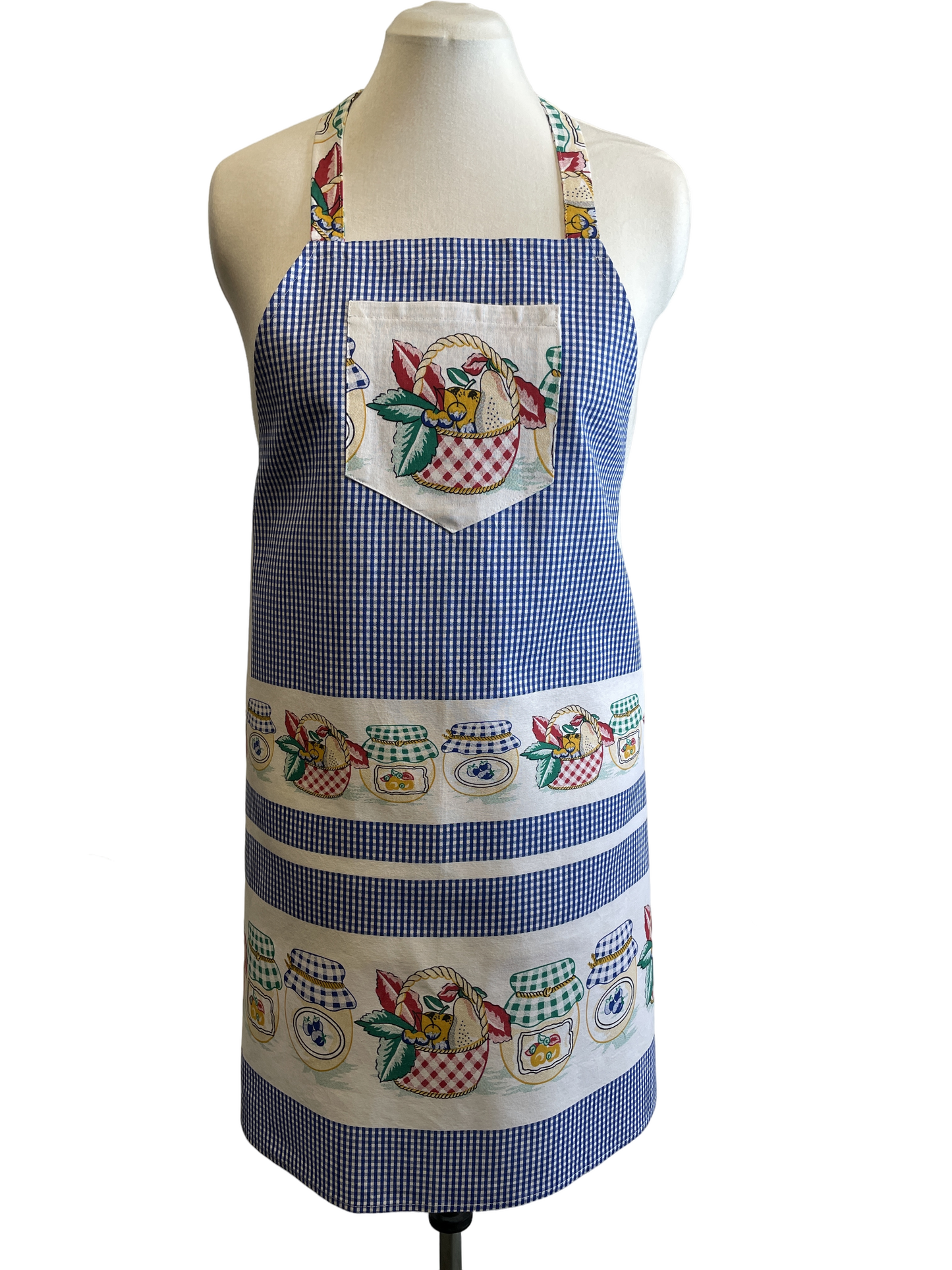 Tablier en coton motifs de pots de confitures
