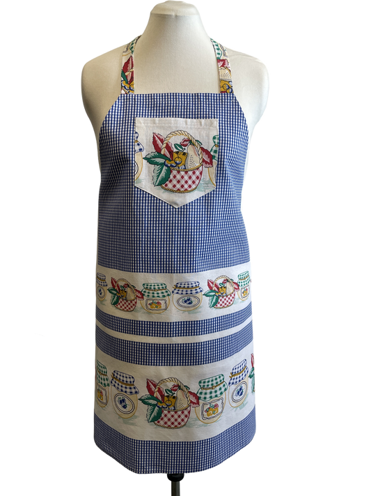 Tablier en coton motifs de pots de confitures